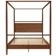 thumbnail image 5 of Euroco Wood Queen Size Canopy Bed, Platform Bed with Four Posters, Walnut, 5 of 7