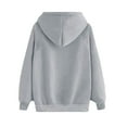 thumbnail image 4 of YUGYXL Heart Print Sweatshirt for Women Trendy Long Sleeve Thin Fleece Hoodies Plus Size Drawstring Hooded Pullover With Kangaroo Pocket Casual Fall Streetwear Sweatshirts Today Gray,XXXL, 4 of 5