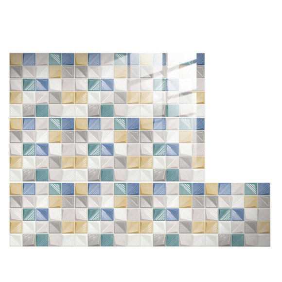 Peel and Stick Backsplash 10-Sheet Mosaic Backsplash for Kitchen Wall Waterproof Peel and Stick Backsplash Tile Peel and Stick for Bathroom Kitchen Cabinet Shower 4"x4"
