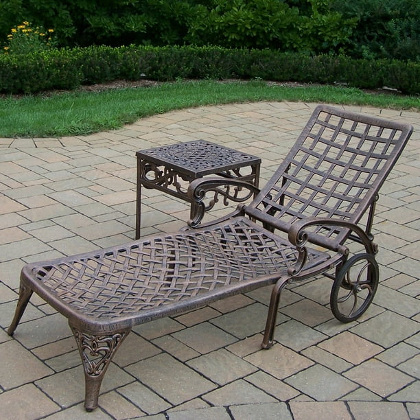 Oakland Living Elite Chaise Lounge with End Table