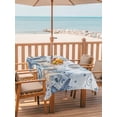 thumbnail image 2 of Outdoor Tablecloth with Umbrella Hole for Patio/Picnic/Party/Camping, Navy Blue Starfish Coastal Waterproof Table Cloth Rectangle Table Cover Washable, Nautical Summer Beach Coral Shell (60"x 120"), 2 of 8