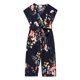 thumbnail image 1 of Gibobby pantalones siameses de pierna ancha Y Floral Mommy Sin mangas Me Mono a juego Familia con trajes de cinturón estampado(Azul marino， 3-4Y), 1 of 3