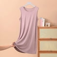 thumbnail image 2 of NAFUU Plus Size Nightgowns For Women Summer Sleeveless Tshirt Sundress Sleepwear Soft Sleeping Dress Solid Nightshirt Midi Dress, 2 of 8