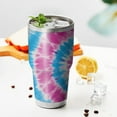 thumbnail image 3 of 30oz Pink Blue Tie Dye Spiral Tumblers Stainless Steel Tumbler with Lid and Straw,Vacuum Insulated Double Wall Travel Tumbler Cups Mug with Cleaning Brush for Coffee,Tea, 3 of 7