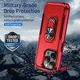 thumbnail image 5 of Allytech Hybrid Case Cover for Apple iPhone 15 Pro Max 6.7", with Ring Holder Stand Compatible for Car Mount Rugged Bumper Military Grade Protection Phone Case for iPhone 15 Pro Max - Red, 5 of 9