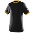 thumbnail image 1 of 710A Ringer T-Shirt, Black and Gold, Small, 1 of 1