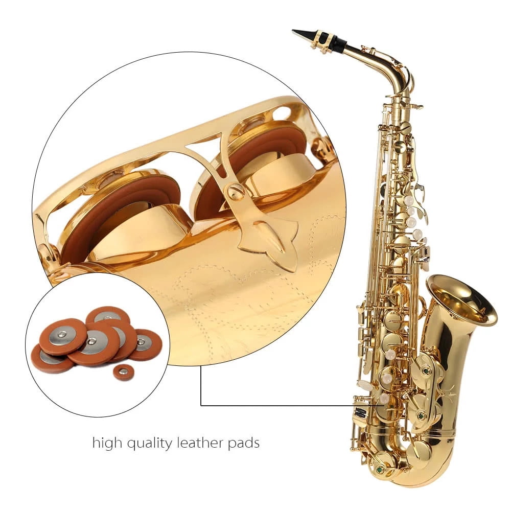 Alto Saxophone Alto Sax E Flat Sax 802 Key Type Saxophone Eb Alto Saxophone Eb Alto Saxophone Brass Lacquered Gold E Flat Woodwind Instrument With Cleaning Brush Cloth Gloves Strap Padded Case