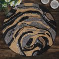 thumbnail image 2 of Decozen Black Beige Beaded Placemats Set of 6 Dining Coffee Table Scratch Heat Stain Resistant - 14", 2 of 7