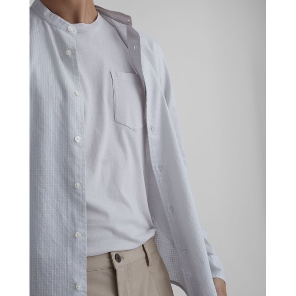 Club Monaco GREY Men's Band Collar Textured Shirt, US Small - Walmart  Business Supplies