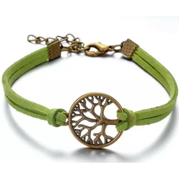 HOOUN Bracelet Heart Tree Anklet Foot Beach Jewelry Friendship Love Cord Lace Gift-Green