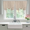 thumbnail image 4 of Pink Brown Floral Balloon Curtains 63 Inch Length for Living Room/Bedroom, Spring Flowers Rod Pocket Privacy Door Curtains Decorative Tie Up Shade for Window 52"x63", 4 of 8