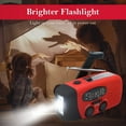 thumbnail image 3 of Radio à Manivelle d'Urgence, Banque d'Alimentation Portable AM/FM/ Météo avec Chargeur de Téléphone, Radio pour Camping Intérieur Extérieur, Rouge, 3 of 5