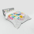 thumbnail image 3 of Ambesonne Cartoon Bedding Set 3 Pcs, Words with Heart Shapes, Twin XL, Multicolor, 3 of 3
