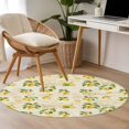 thumbnail image 5 of Round Area Rug 3ft,Summer Farm Lemon Washable Carpet Non-Slip Runner Accent Rugs Indoor Floor Mat for Bedroom Living Room Decor,Vintage Country Fruit on Newspaper, 5 of 9