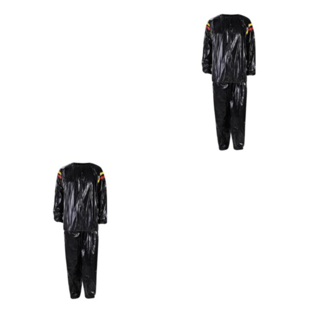 Guardoinrt Quick Sweat Fitness Sauna Suit for Effective Exercise M Black S to 3XL 2Set