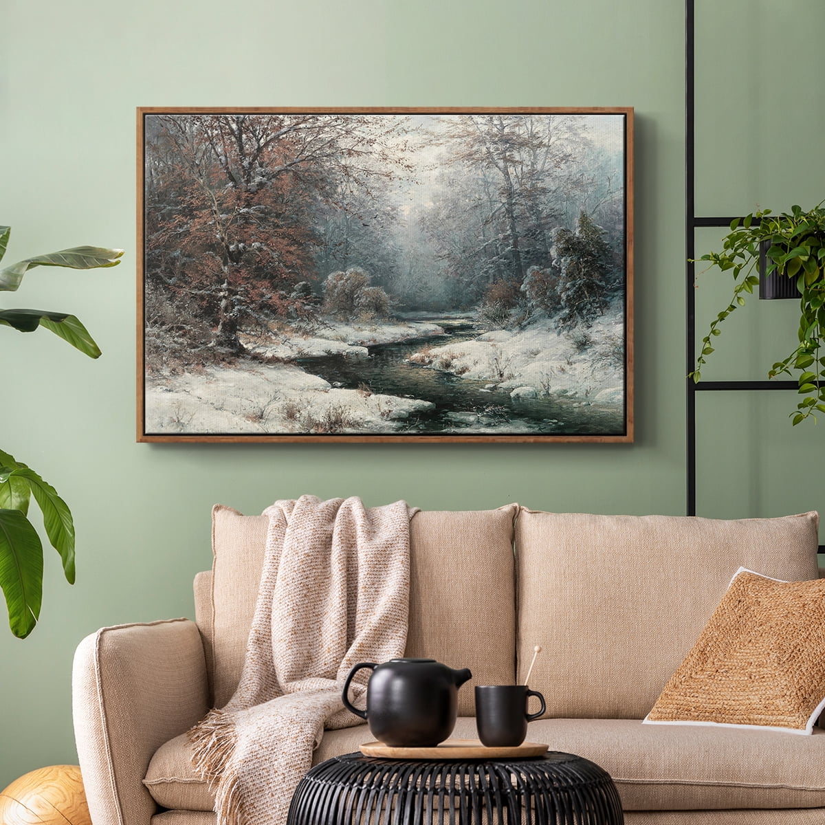Vintage Landscape-CCLXXXVIII By Wexford Home Framed in Walnut Wood Gallery Wrapped Canvas 17 in. x 25 in.