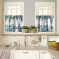 thumbnail image 2 of Fall Thanksgiving Kitchen Curtains Valances Set, Watercolor Autumn Blue Pumpkins Leaves Decor Kitchen Window Curtains Tier and Valance Curtain Set for Bedroom Living Room 54x18 & 27x36x2, 3 Panel, 2 of 5
