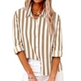 thumbnail image 4 of hotojiny Long Sleeve Shirts for Women Lightweight Collared Striped Spring Top Button down Shirts Casual Loose Blouses, 4 of 7