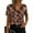 Brown, variant on Cute Summer Tops for Women Dressy Casual Floral Pattern Print Short Sleeve Cowl Neck Graphic T-Shirts Loose Fit Cozy Tunic Blouse Brown M