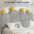thumbnail image 6 of ZIKEBTUY Full Size Bed Frame with Headboard, Cactus Upholstered Platform Bed for Boys and Girls, Soft Rounded Corners, Solid Wood Slats for Support/No Box Spring Required, Grey, 6 of 6