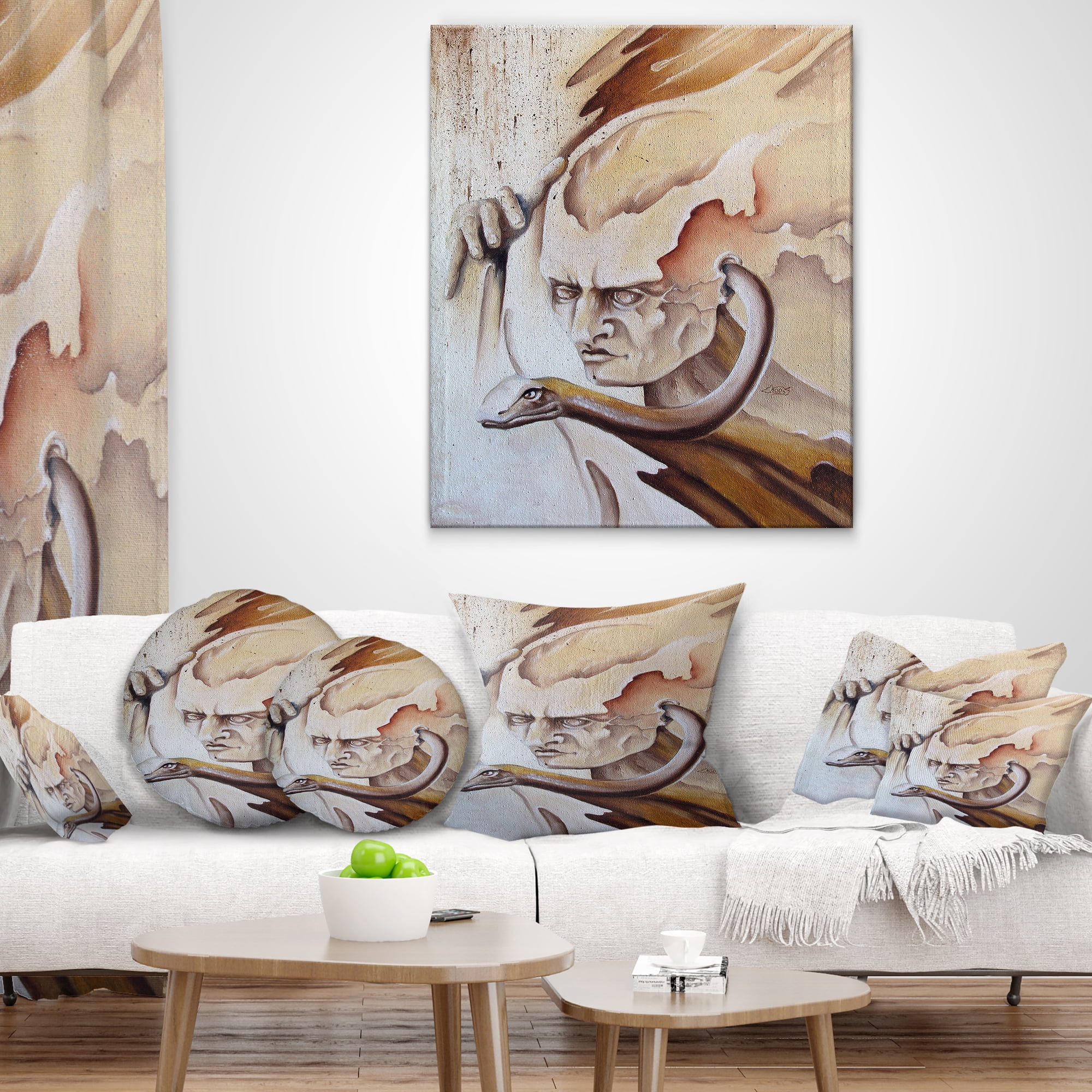 Designart Voice Inside - Abstract Throw Pillow - 18x18