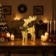 thumbnail image 5 of Reno navideño de hierro forjado, decoración para debajo del árbol de Navidad. Reno luminoso con luces, figura de reno de 30 cm de alto., 5 of 7