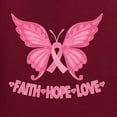 thumbnail image 5 of Wild Bobby, Butterfly Pink Ribbon Faith Hope Love, Breast Cancer Awareness, Men Graphic Tee, Maroon, Large, 5 of 5