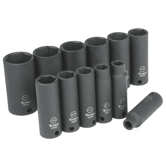 TITAN 12-PC 3/8" DR SAE DEEP IMPACT