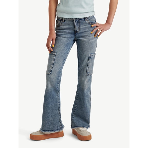 Justice Girls Cargo Flare Jeans, Sizes 6-18, Slim & Plus