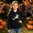 thumbnail image 5 of BaoFuBaoMei Hoodie for Boys Girls Pullover Halloween Ghost Long Cuffed Sleeve Sweatshirt Tops with Pockets Fleece Lined Loose Hooded Fall Clothing for Daily Wear School Party Classroom Celebration, 5 of 8