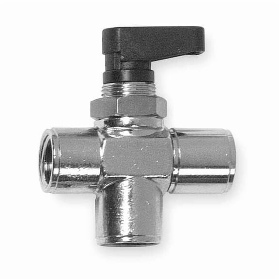 Aignep Usa 3/8" FNPT Nickel Brass Mini Ball Valve 3-Way 86700-06
