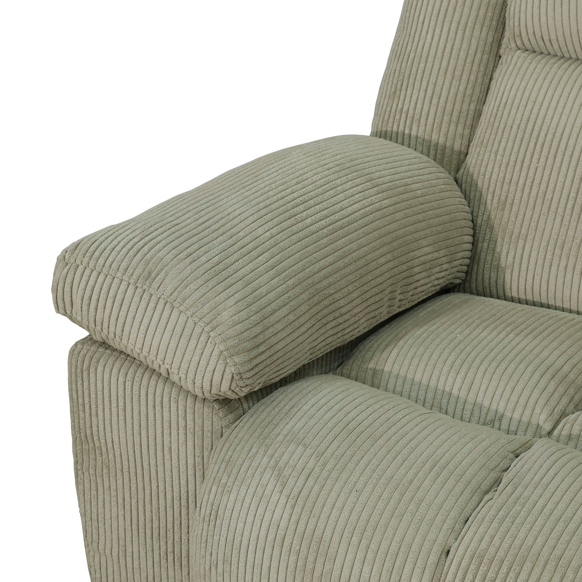 MAYEERTY Single Recliner Chair, Off-White Stripe Fabric Manual Reclining Chair for Living Room, Bedroom & Small Spaces