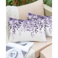 thumbnail image 4 of Waterproof Outdoor Throw Pillows with Inserts 12"x20", Purple Soft Decorative Pillowcases for Couch Bedroom, Eucalyptus Leaves Pillow Covers for Sofa Living Room, 4 of 7