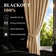 thumbnail image 3 of TOPICK Blackout Curtains Modern 84 inch Length Beige Curatins Grommet Thermal Insulated Drapes for Living Room Bedroom Dining Room 2 Panels, 3 of 12