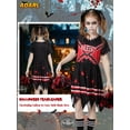 thumbnail image 3 of Hotiary 5-12T Girls Halloween Cheerleader Costume Outfit Set Fancy Dress with Socks, Hair Ties, Pompoms for Halloween Party Birthday Cosplay, 3 of 7