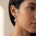 thumbnail image 3 of Heart Dangle Earrings for Women 14k Silver Plated Hoop Earrings Hypoallergenic Love Heart Dangle Drop Earrings for Jewelry Gifts, 3 of 5