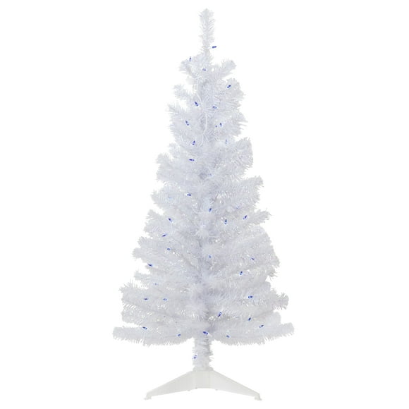 Northlight 4' Pre-lit Rockport White Pine Artificial Christmas Tree, Blue Lights