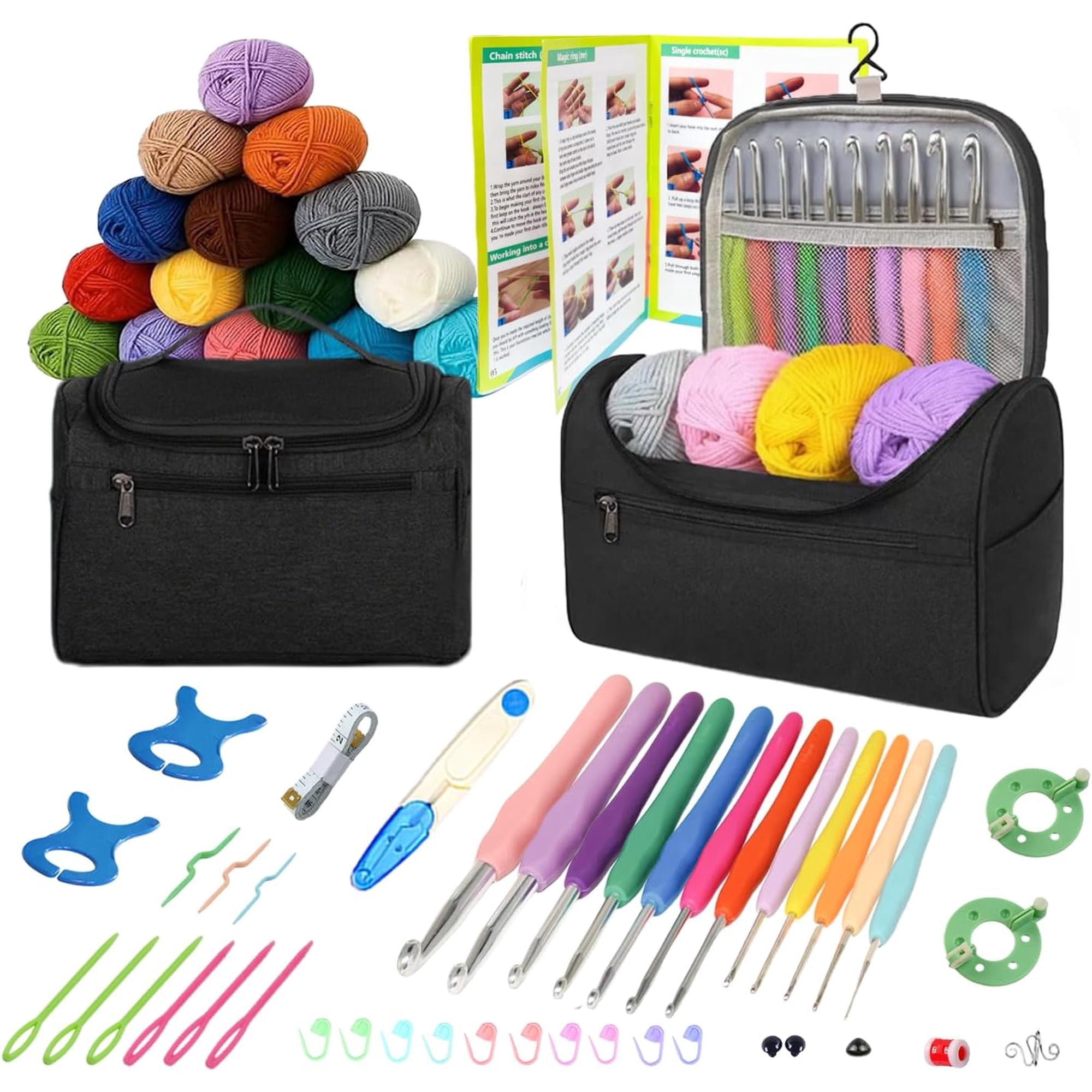 64 Piece Crochet Kit（black)