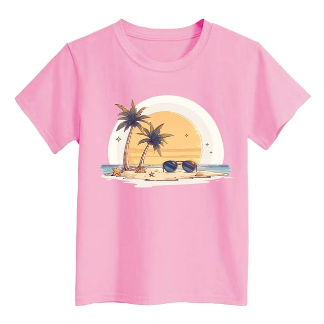 T-shirts d'Été à Imprimé pour Petites Filles, T-Shirts à Manches Courtes pour Filles, Col Rond, T-Shirts d'Été pour Ados, Ensembles pour Filles 7-8 Ans, Tenue pour Fille