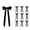 A001- Black, variant on White Velvet Bows with Long Tails, 10-Pack 12.4 Inch, for Christmas Tree and Wreath Decorations