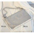thumbnail image 4 of Women's Rhinestone Gingham Check Evening Purse Handbag, Silver, 4 of 9