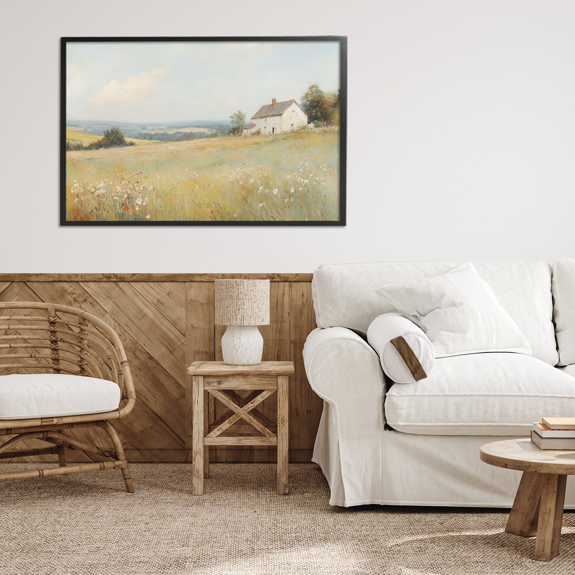 Stupell Industries Little House In The Prairie Black Framed Giclee Art, design by Petal Prints Design