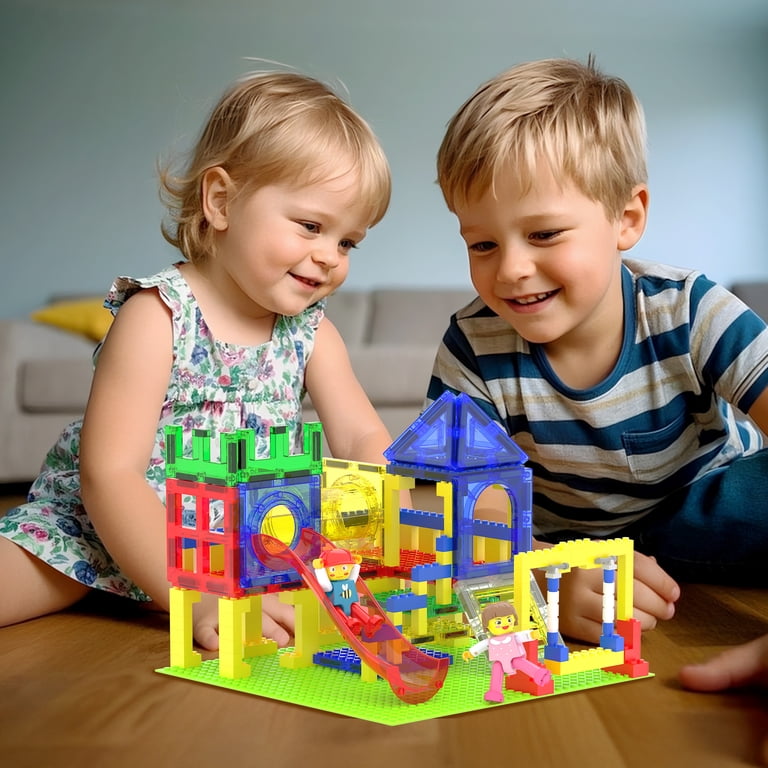 PicassoTiles Magnetic Tiles for Kids – Playground Slide Theme