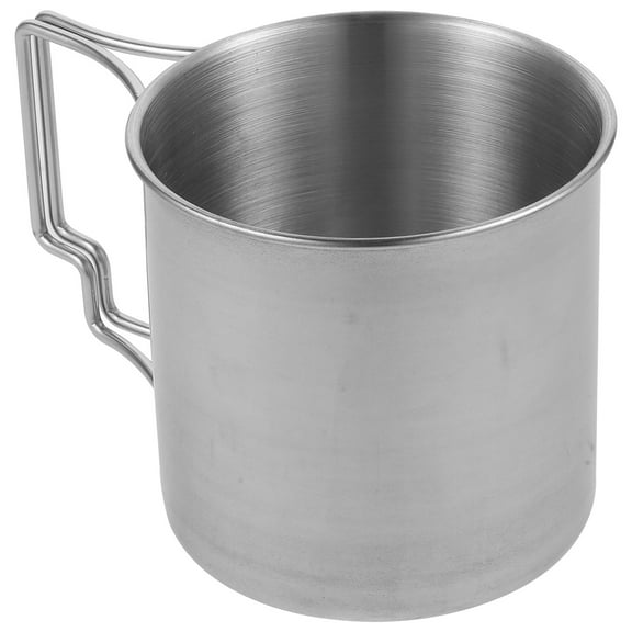 HAMPPLIES 1Set Metal Cup for Camping and Travel Round with Foldable Handle and Proof