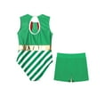 thumbnail image 4 of Miutii Girls Christmas Leotards with Shorts Gymnastics Performance Dance Party Outfits Holiday Festive Suit Green 12, 4 of 5