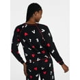 thumbnail image 4 of Joyspun Women's Cozy Lounge Collection Hacci Knit Long Sleeve Sleep Top, Sizes XS to 3X, 4 of 6