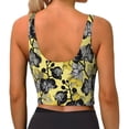 thumbnail image 3 of Bixox Women's Orchids Flowers Pattern Fitness Navel Tank Top U-Back Yoga Tank Top Sweatshirt Sports Bra, 3 of 7