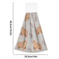 thumbnail image 6 of Yayeee Kitchen Hanging Hand Towels Set of 2 with Loop Bathroom Absorbent Tie Towel, Cartoon Bear, 6 of 7