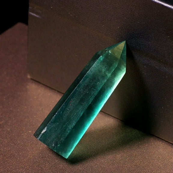 K-KED 50-60mm Natural Green Fluorite Quartz Crystal Point Wand Obelisk Healing Stone