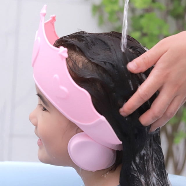 Baby Shower Soft Cap Adjustable Hair Wash Hat For Kids Ear Protection Safe Children Shampoo Bathing Shower Protect Head CoverBlueChina He Qiyong unisex